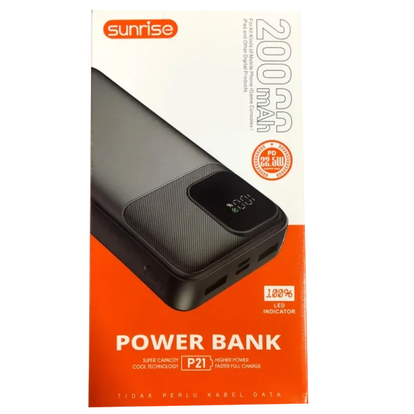 پاوربانک 20000 سانرایز مدل p21